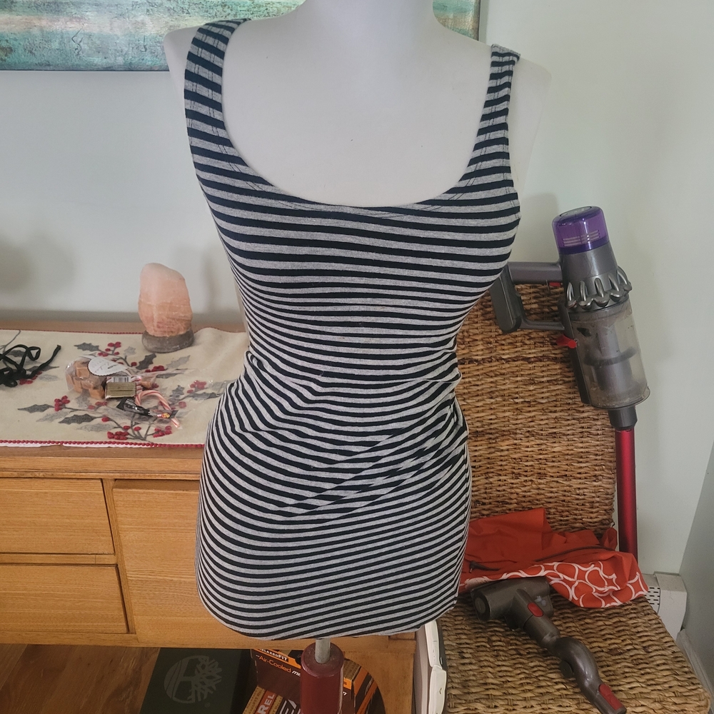 H&M Black and White Striped Tank Top